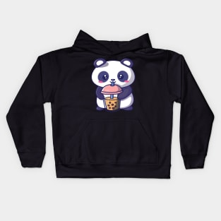 Kawaii Cute Anime Panda Otaku Japanese Bubble Boba Tea Kids Hoodie